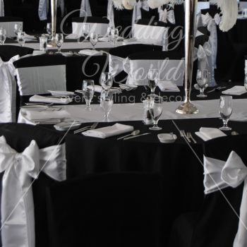 Black Covers with White Satin Bows